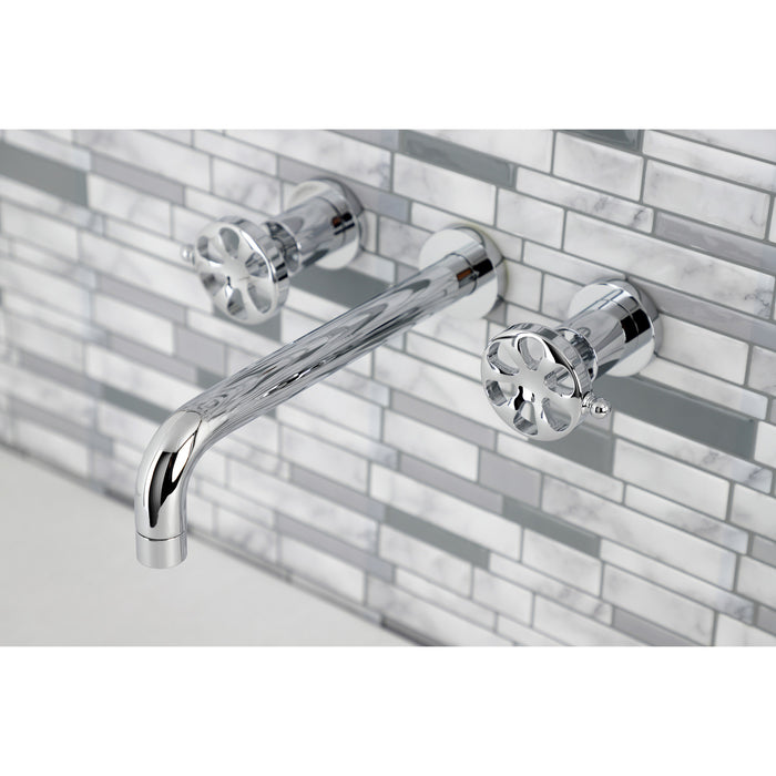 Kingston Sona KS8021RX - Belknap Two-Handle 3-Hole Wall Mount Tub Faucet, Polished Chrome