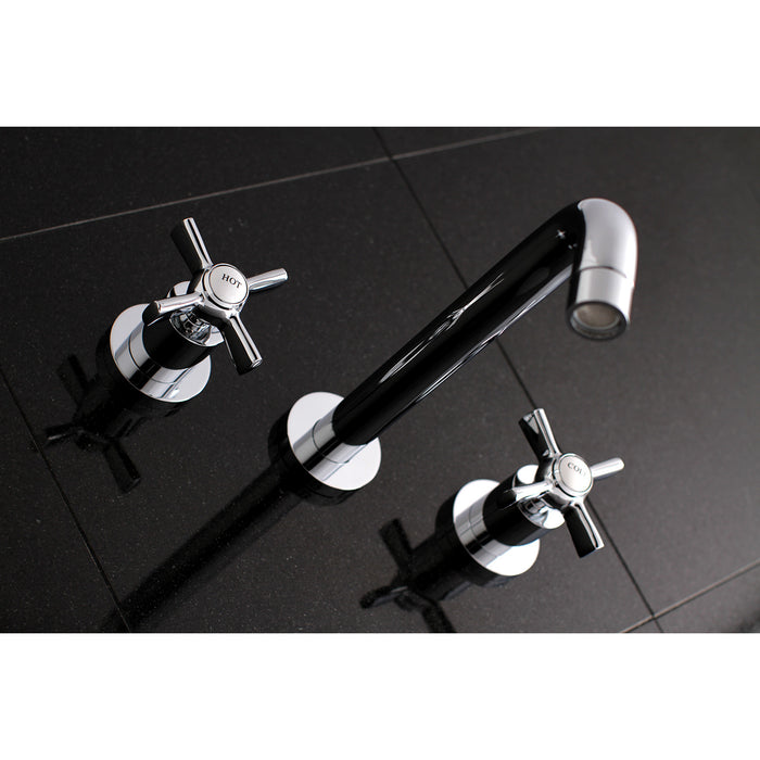 Kingston Sona KS8021ZX - Millennium Two-Handle 3-Hole Wall Mount Tub Faucet, Polished Chrome