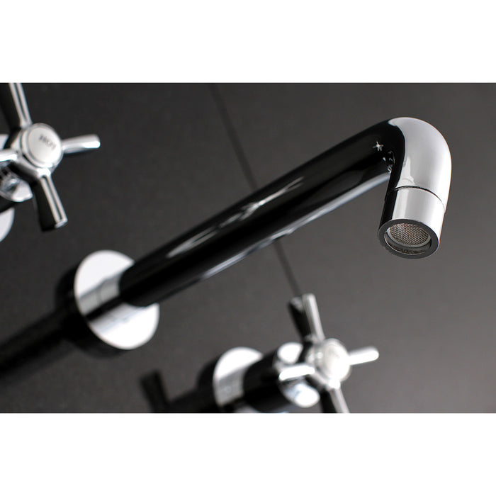 Kingston Sona KS8021ZX - Millennium Two-Handle 3-Hole Wall Mount Tub Faucet, Polished Chrome