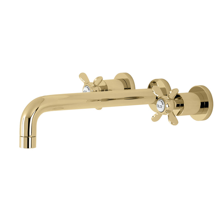 Kingston Tulare KS8022BEX - Essex Two-Handle 3-Hole Wall Mount Tub Faucet, Polished Brass