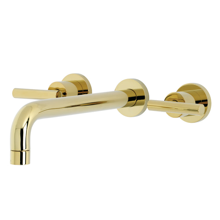 Kingston Sona KS8022CML - Manhattan Two-Handle 3-Hole Wall Mount Tub Faucet, Polished Brass
