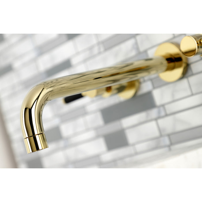 Kingston Sona KS8022DKL - Kaiser Two-Handle 3-Hole Wall Mount Tub Faucet, Polished Brass