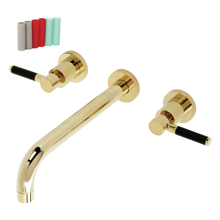 Kingston Sona KS8022DKL - Kaiser Two-Handle 3-Hole Wall Mount Tub Faucet, Polished Brass