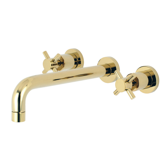 Kingston Sona KS8022DX - Concord Two-Handle 3-Hole Wall Mount Tub Faucet, Polished Brass