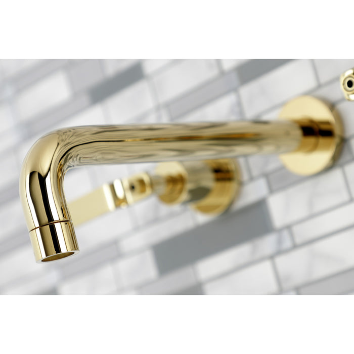 Kingston Sona KS8022KL - Whitaker Two-Handle 3-Hole Wall Mount Tub Faucet, Polished Brass