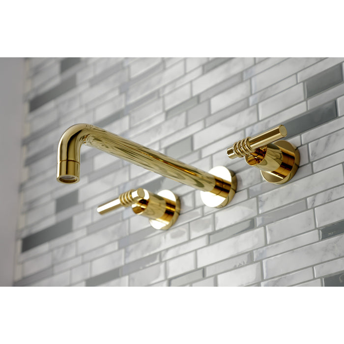Kingston Sona KS8022ML - Milano Two-Handle 3-Hole Wall Mount Tub Faucet, Polished Brass