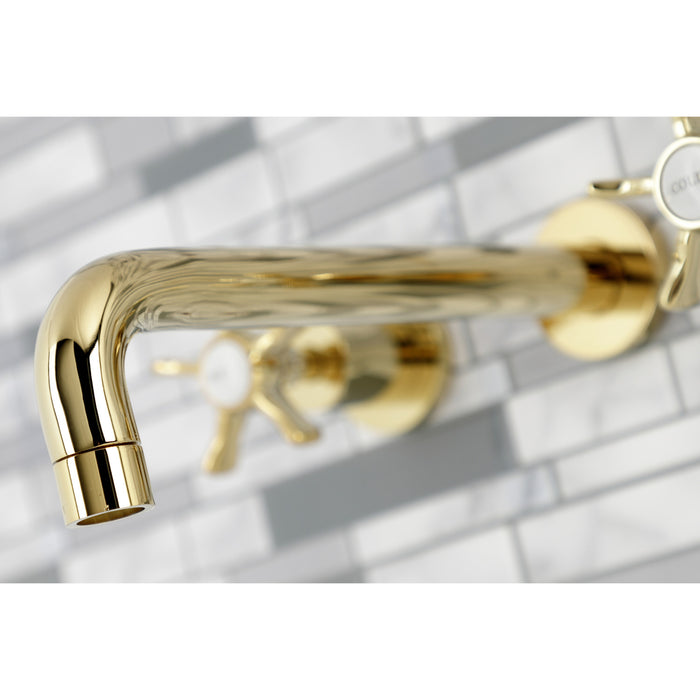 Kingston Sona KS8022NX - Hamilton Two-Handle 3-Hole Wall Mount Tub Faucet, Polished Brass