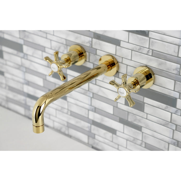 Kingston Sona KS8022NX - Hamilton Two-Handle 3-Hole Wall Mount Tub Faucet, Polished Brass
