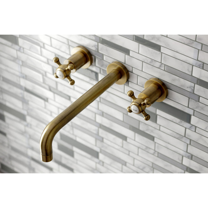 Kingston Tulare KS8023BX - Metropolitan Two-Handle 3-Hole Wall Mount Tub Faucet, Antique Brass