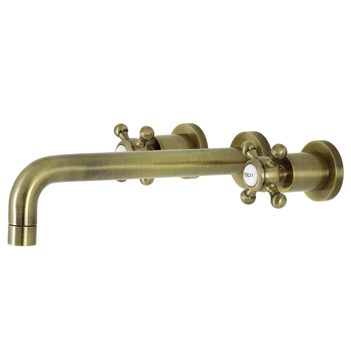 Kingston Tulare KS8023BX - Metropolitan Two-Handle 3-Hole Wall Mount Tub Faucet, Antique Brass