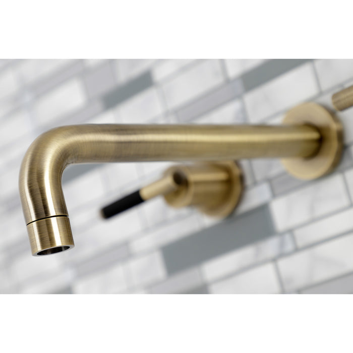 Kingston Sona KS8023CKL - Kaiser Two-Handle 3-Hole Wall Mount Tub Faucet, Antique Brass