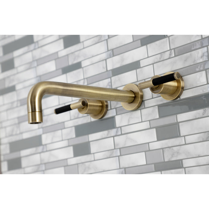 Kingston Sona KS8023CKL - Kaiser Two-Handle 3-Hole Wall Mount Tub Faucet, Antique Brass