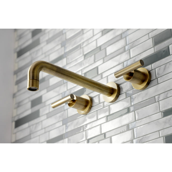 Kingston Sona KS8023CML - Manhattan Two-Handle 3-Hole Wall Mount Roman Tub Faucet, Antique Brass