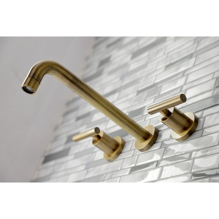 Kingston Sona KS8023CML - Manhattan Two-Handle 3-Hole Wall Mount Roman Tub Faucet, Antique Brass
