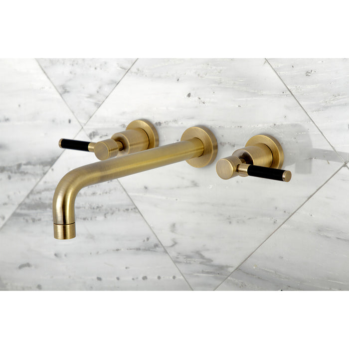 Kingston Sona KS8023DKL - Kaiser Two-Handle 3-Hole Wall Mount Roman Tub Faucet, Antique Brass