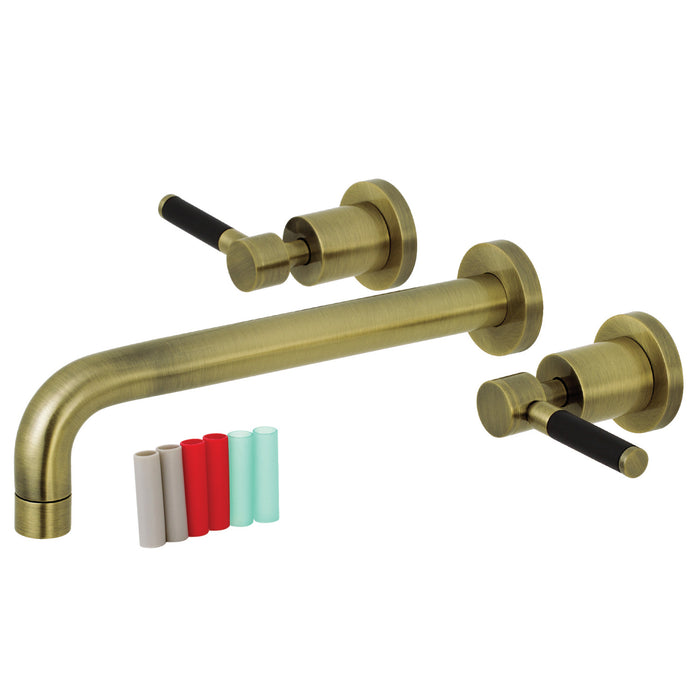 Kingston Sona KS8023DKL - Kaiser Two-Handle 3-Hole Wall Mount Roman Tub Faucet, Antique Brass