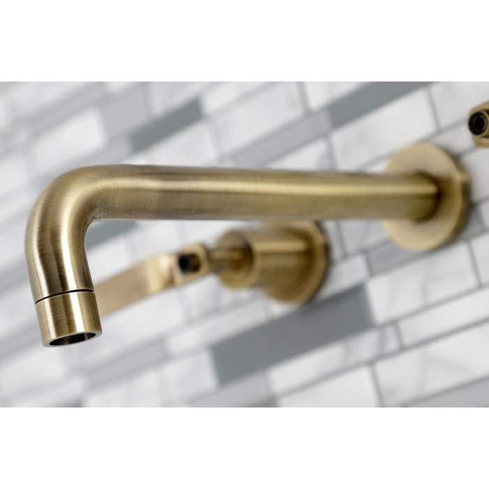 Kingston Sona KS8023KL - Whitaker Two-Handle 3-Hole Wall Mount Tub Faucet, Antique Brass