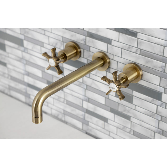 Kingston Sona KS8023NX - Hamilton Two-Handle 3-Hole Wall Mount Tub Faucet, Antique Brass