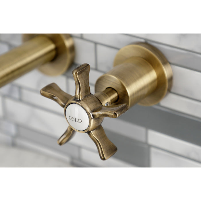Kingston Sona KS8023NX - Hamilton Two-Handle 3-Hole Wall Mount Tub Faucet, Antique Brass