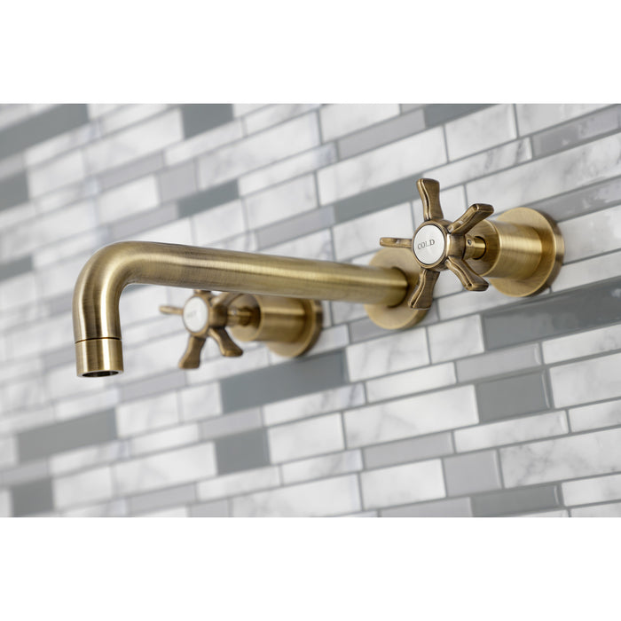 Kingston Sona KS8023NX - Hamilton Two-Handle 3-Hole Wall Mount Tub Faucet, Antique Brass
