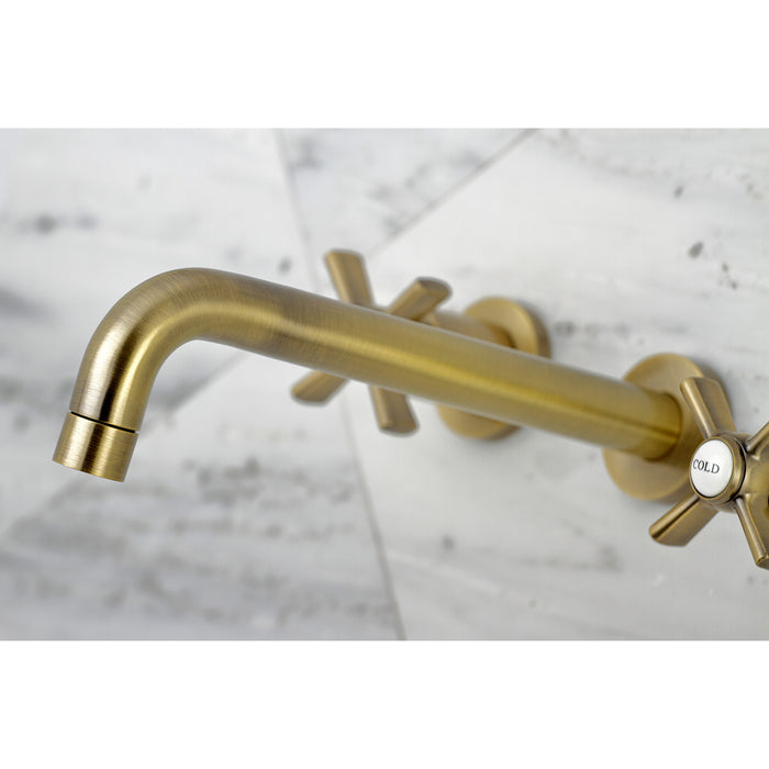 Kingston Sona KS8023ZX - Millennium Two-Handle 3-Hole Wall Mount Tub Faucet, Antique Brass