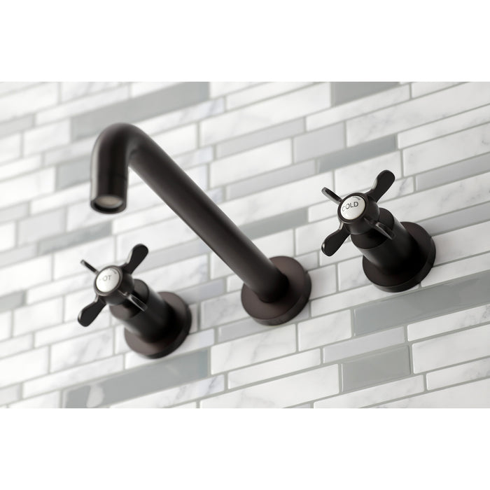Kingston Tulare KS8025BEX - Essex Two-Handle 3-Hole Wall Mount Tub Faucet, Oil Rubbed Bronze