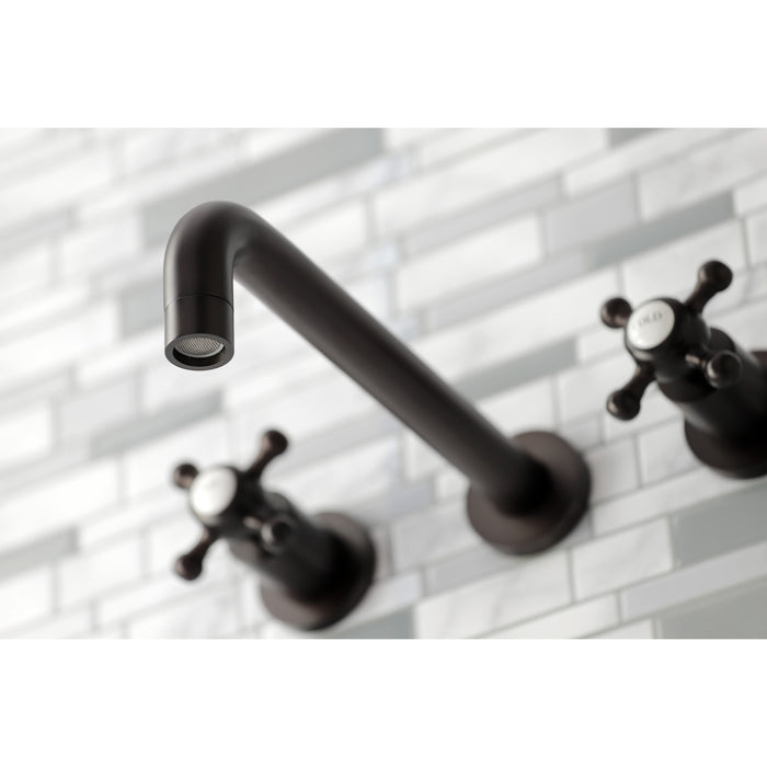 Kingston Tulare KS8025BX - Metropolitan Two-Handle 3-Hole Wall Mount Tub Faucet, Oil Rubbed Bronze