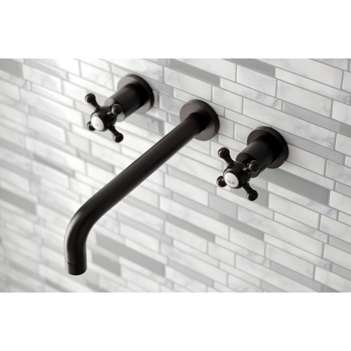 Kingston Tulare KS8025BX - Metropolitan Two-Handle 3-Hole Wall Mount Tub Faucet, Oil Rubbed Bronze