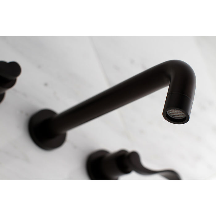 Kingston Tulare KS8025DFL - NuWave Two-Handle 3-Hole Wall Mount Tub Faucet, Oil Rubbed Bronze