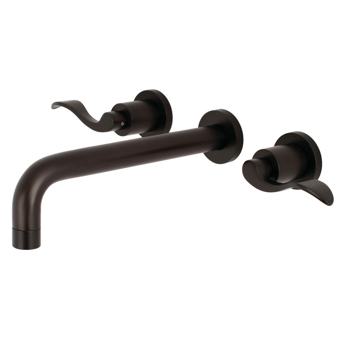Kingston Tulare KS8025DFL - NuWave Two-Handle 3-Hole Wall Mount Tub Faucet, Oil Rubbed Bronze