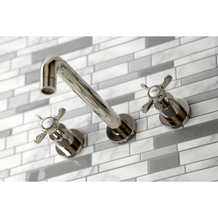 Kingston Tulare KS8026BEX - Essex Two-Handle 3-Hole Wall Mount Tub Faucet, Polished Nickel