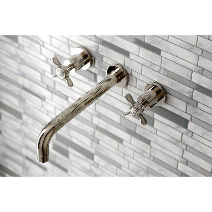 Kingston Tulare KS8026BEX - Essex Two-Handle 3-Hole Wall Mount Tub Faucet, Polished Nickel