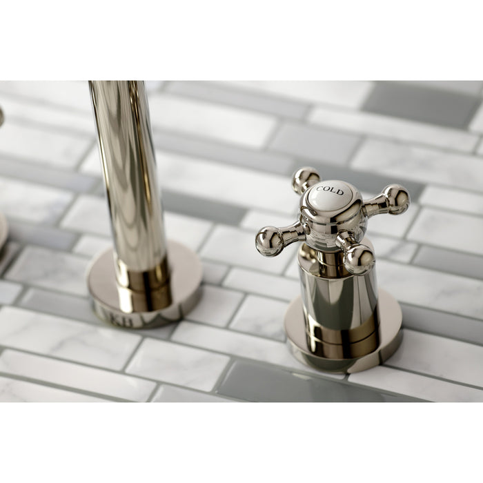 Kingston Tulare KS8026BX - Metropolitan Two-Handle 3-Hole Wall Mount Tub Faucet, Polished Nickel
