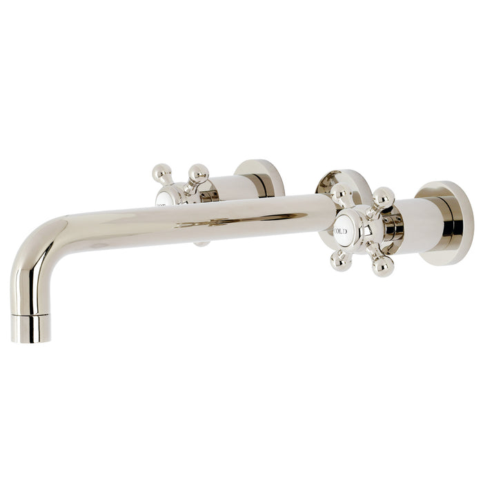 Kingston Tulare KS8026BX - Metropolitan Two-Handle 3-Hole Wall Mount Tub Faucet, Polished Nickel