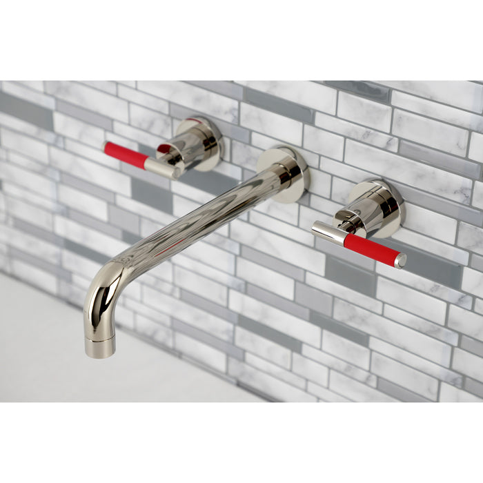 Kingston Sona KS8026CKL - Kaiser Two-Handle 3-Hole Wall Mount Tub Faucet, Polished Nickel