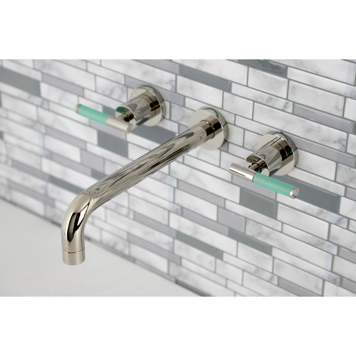 Kingston Sona KS8026CKL - Kaiser Two-Handle 3-Hole Wall Mount Tub Faucet, Polished Nickel