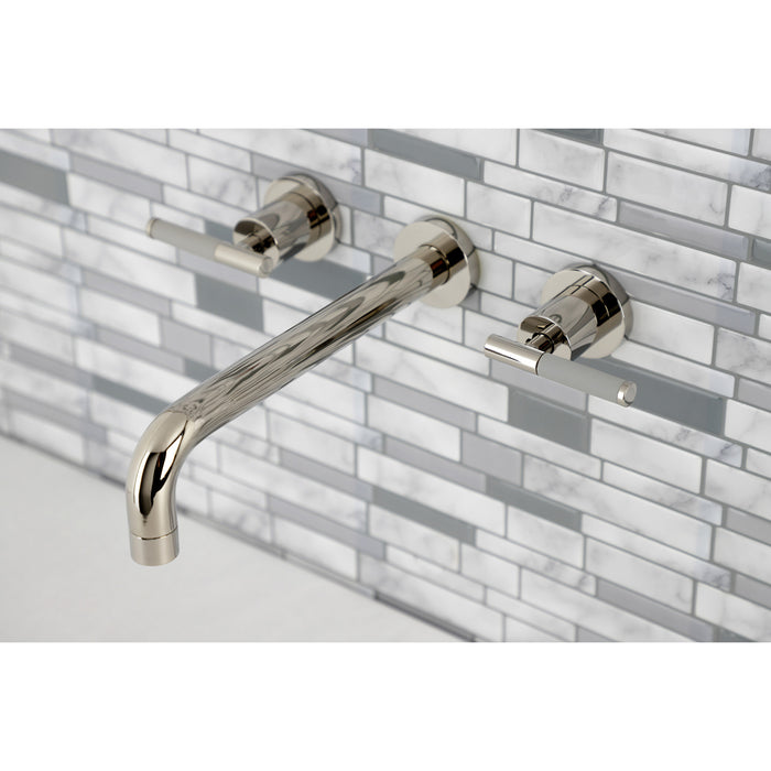 Kingston Sona KS8026CKL - Kaiser Two-Handle 3-Hole Wall Mount Tub Faucet, Polished Nickel