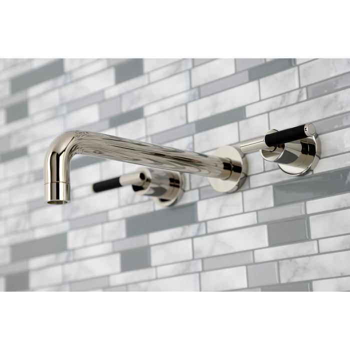 Kingston Sona KS8026CKL - Kaiser Two-Handle 3-Hole Wall Mount Tub Faucet, Polished Nickel