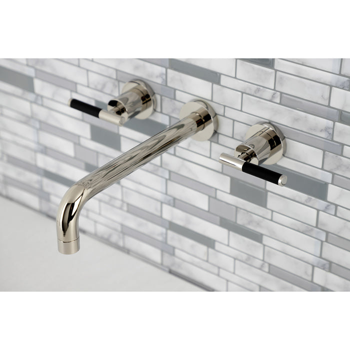 Kingston Sona KS8026CKL - Kaiser Two-Handle 3-Hole Wall Mount Tub Faucet, Polished Nickel