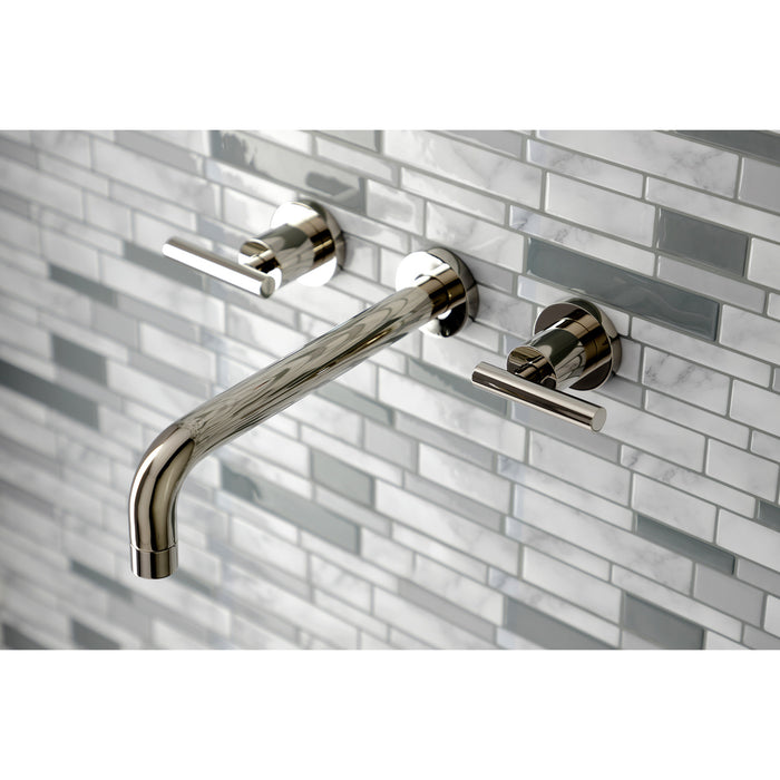 Kingston Sona KS8026CML - Manhattan Two-Handle 3-Hole Wall Mount Tub Faucet, Polished Nickel