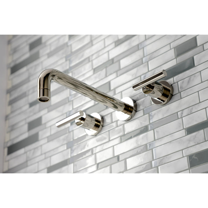 Kingston Sona KS8026CML - Manhattan Two-Handle 3-Hole Wall Mount Tub Faucet, Polished Nickel