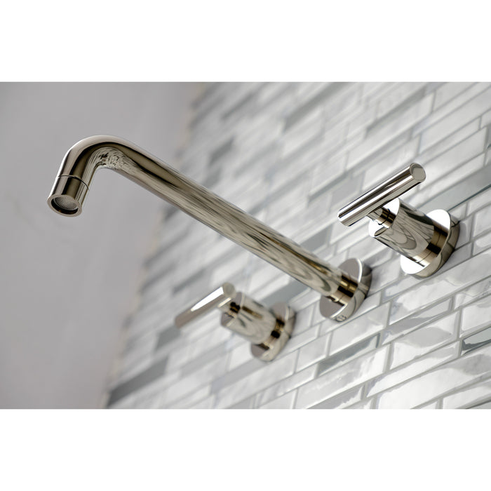 Kingston Sona KS8026CML - Manhattan Two-Handle 3-Hole Wall Mount Tub Faucet, Polished Nickel
