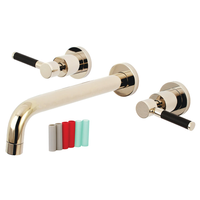 Kingston Sona KS8026DKL - Kaiser Two-Handle 3-Hole Wall Mount Tub Faucet, Polished Nickel