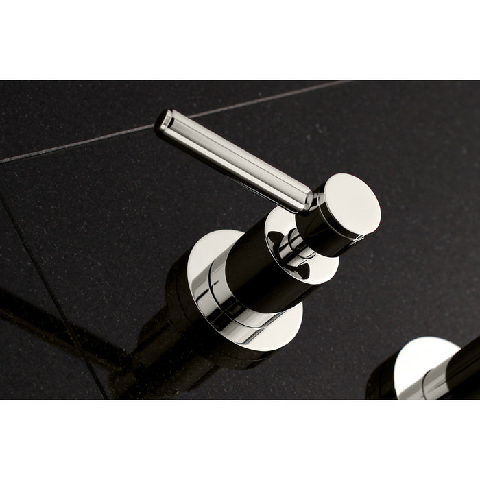 Kingston Sona KS8026DL - Concord Two-Handle 3-Hole Wall Mount Roman Tub Faucet, Polished Nickel