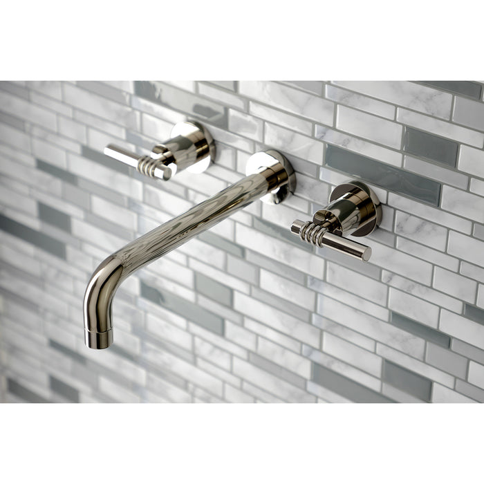 Kingston Sona KS8026ML - Milano Two-Handle 3-Hole Wall Mount Tub Faucet, Polished Nickel