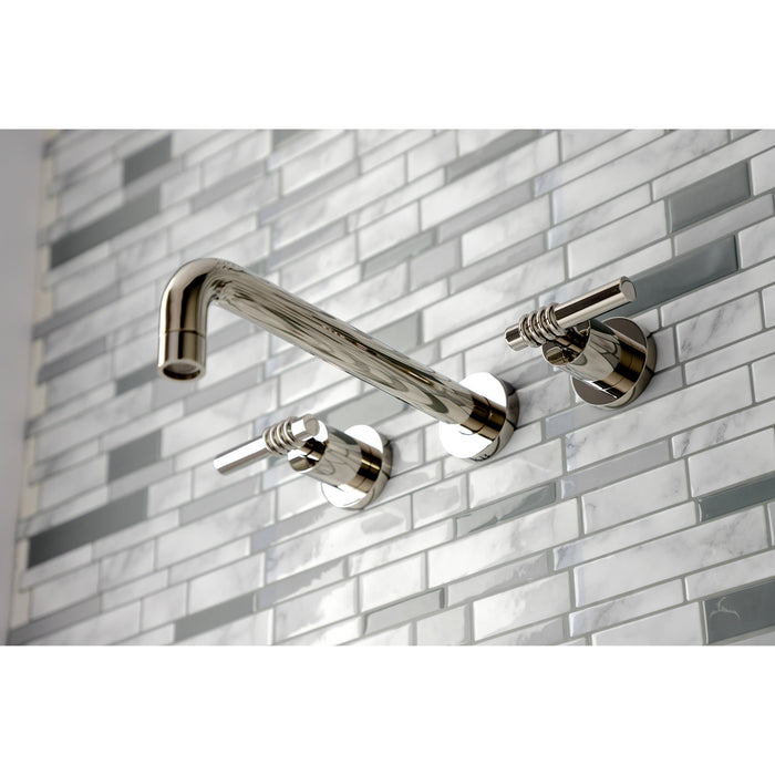 Kingston Sona KS8026ML - Milano Two-Handle 3-Hole Wall Mount Tub Faucet, Polished Nickel