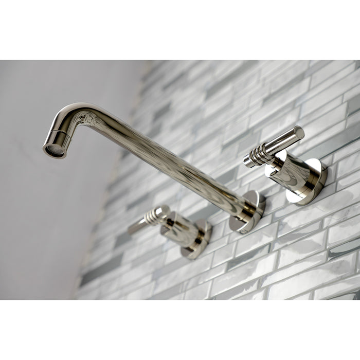 Kingston Sona KS8026ML - Milano Two-Handle 3-Hole Wall Mount Tub Faucet, Polished Nickel
