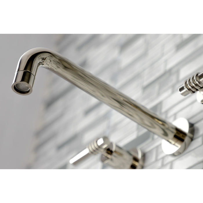 Kingston Sona KS8026ML - Milano Two-Handle 3-Hole Wall Mount Tub Faucet, Polished Nickel