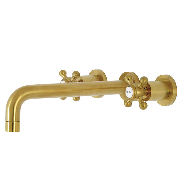 Kingston Tulare KS8027BX - Metropolitan Two-Handle 3-Hole Wall Mount Tub Faucet, Brushed Brass