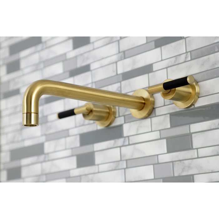 Kingston Sona KS8027CKL - Kaiser Two-Handle 3-Hole Wall Mount Tub Faucet, Brushed Brass